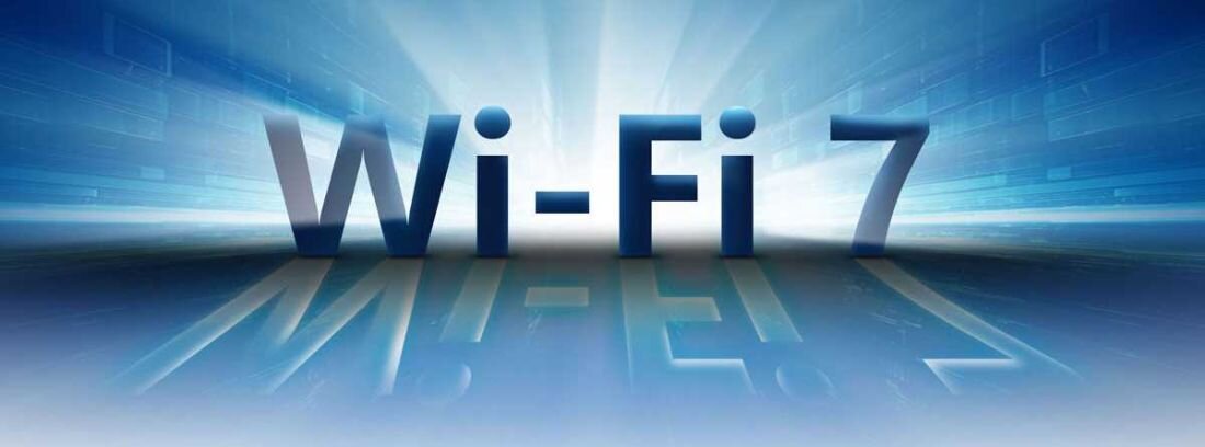 Logo Wi-Fi 7, oznaczające wersję standardu sieci bezprzewodowej.   - standard bezprzewodowej sieci Wi-Fi 7
