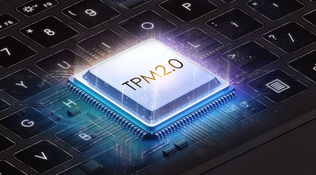 Obrazek przedstawia logo TPM 2.0. - Wzmocnione bezpieczeństwo Trusted Platform Module.