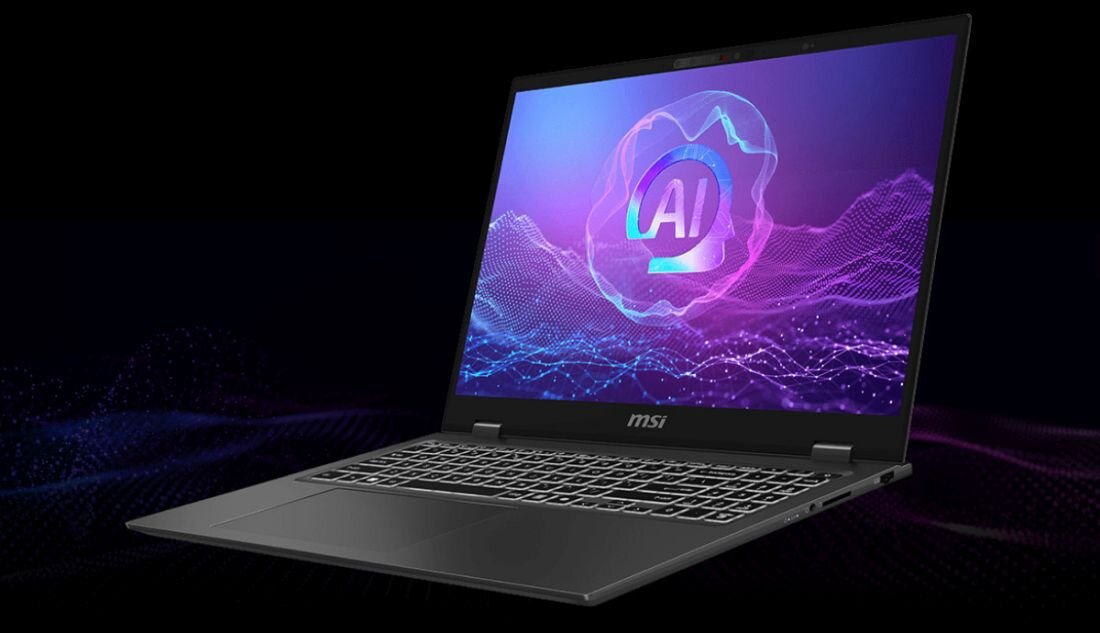 Recenzja laptopa MSI Prestige 16 AI+ Evo, podkreślająca jego zaawansowaną konstrukcję i wydajność. - Zaawansowana konstrukcja, smukła i wytrzymała obudowa