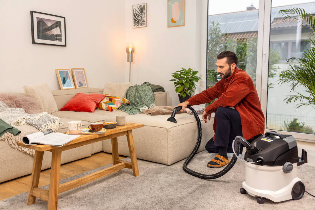 Odkurzacz piorący KARCHER SE 5 Upholstery EU 1.081-234. Cicha praca Poziom hałasu 77 dB wspiera komfort sprzątania