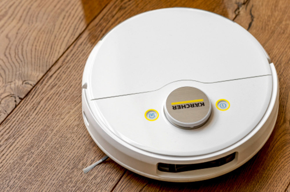 Robot sprzątający KARCHER RCV 5 Comfort EU 1.269-650.0 Cicha i wydajna praca niski poziom hałasu Wydajny akumulator litowo-jonowy czas pracy