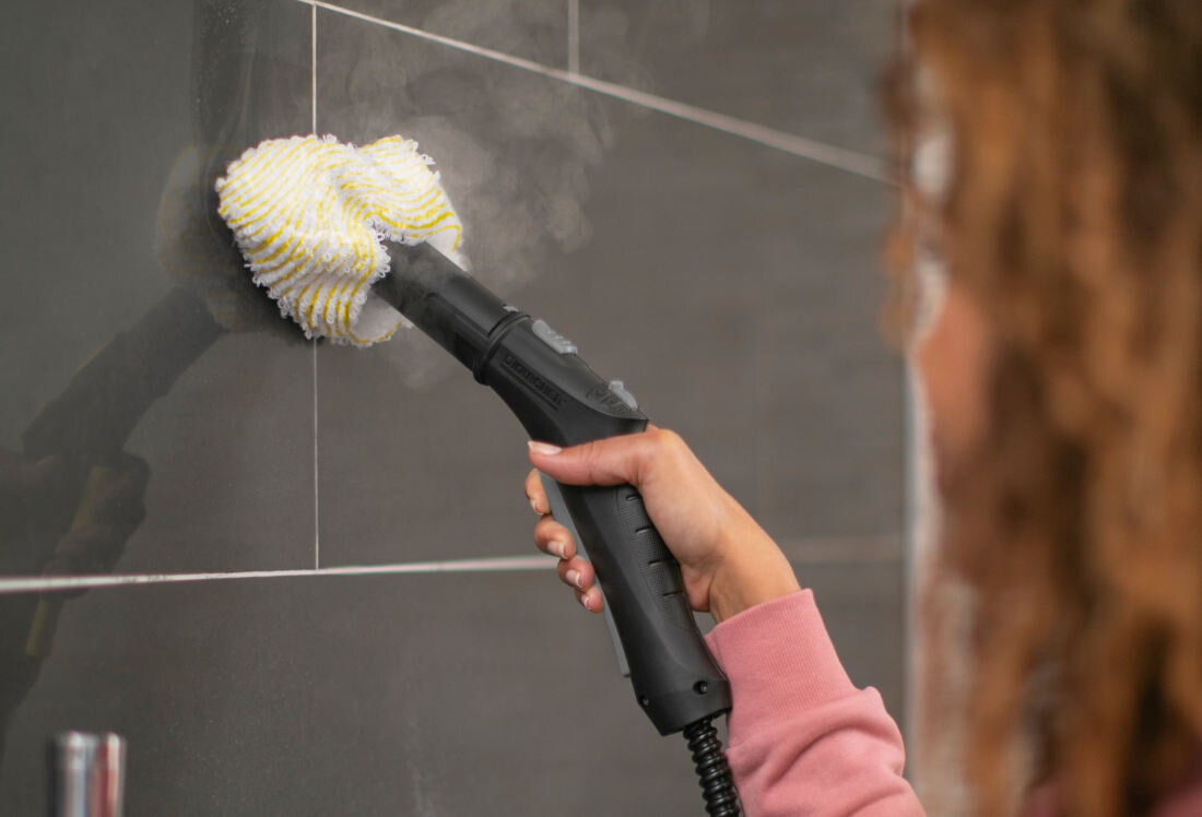 Parownica KARCHER SC 3 EasyFix Zestaw z ssawką do okien EU 1.513-664.0 Czystość bez detergentów ciśnienie wirusy bakterie higiena