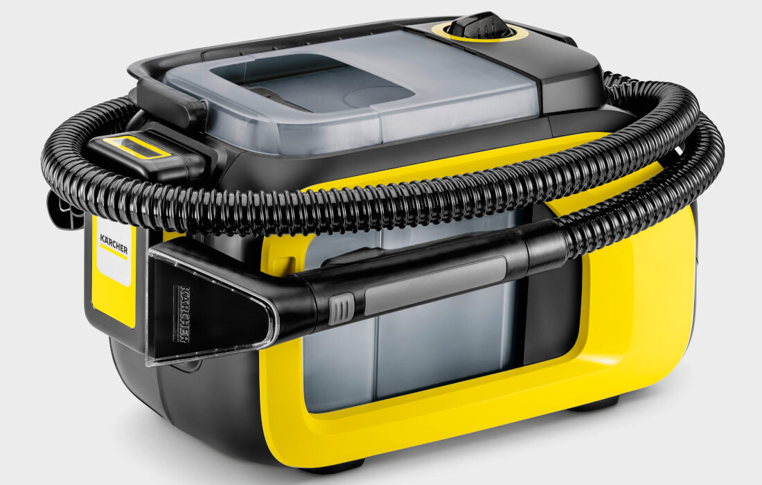 Odkurzacz piorący KARCHER SE 3-18 Battery Set 1.081-509.0 Mobilna wygoda wymiary długość szerokość wysokość zasilanie akumulatorem swoboda działanie komfort wygoda