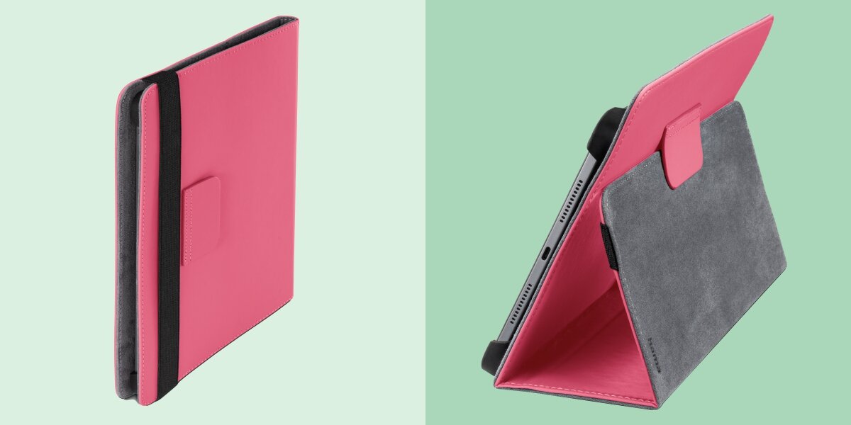 Etui HAMA Xpand Karmazynowy Funkcja podstawki 3w1 złozone do formy podstawki