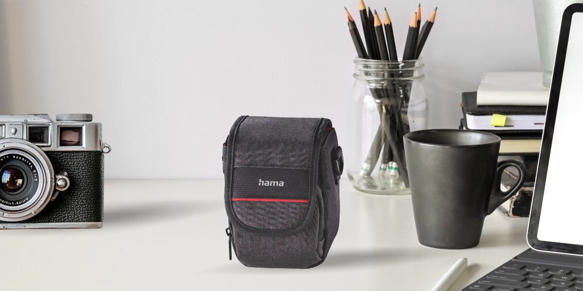 Torba HAMA Valetta 90 Czarny Kompaktowa torba na aparat - torba stojąca na biurku obok aparatu kubka