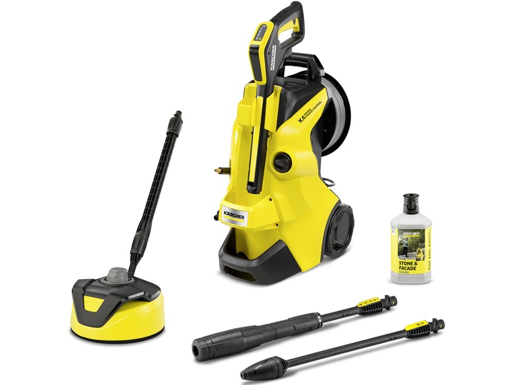 Myjka ciśnieniowa KARCHER K4 Premium Power Control Flex Home zestaw w całości wraz z urządzeniem, wąż PremiumFlex, system Plug 'n' Clean, mocowanie butelek