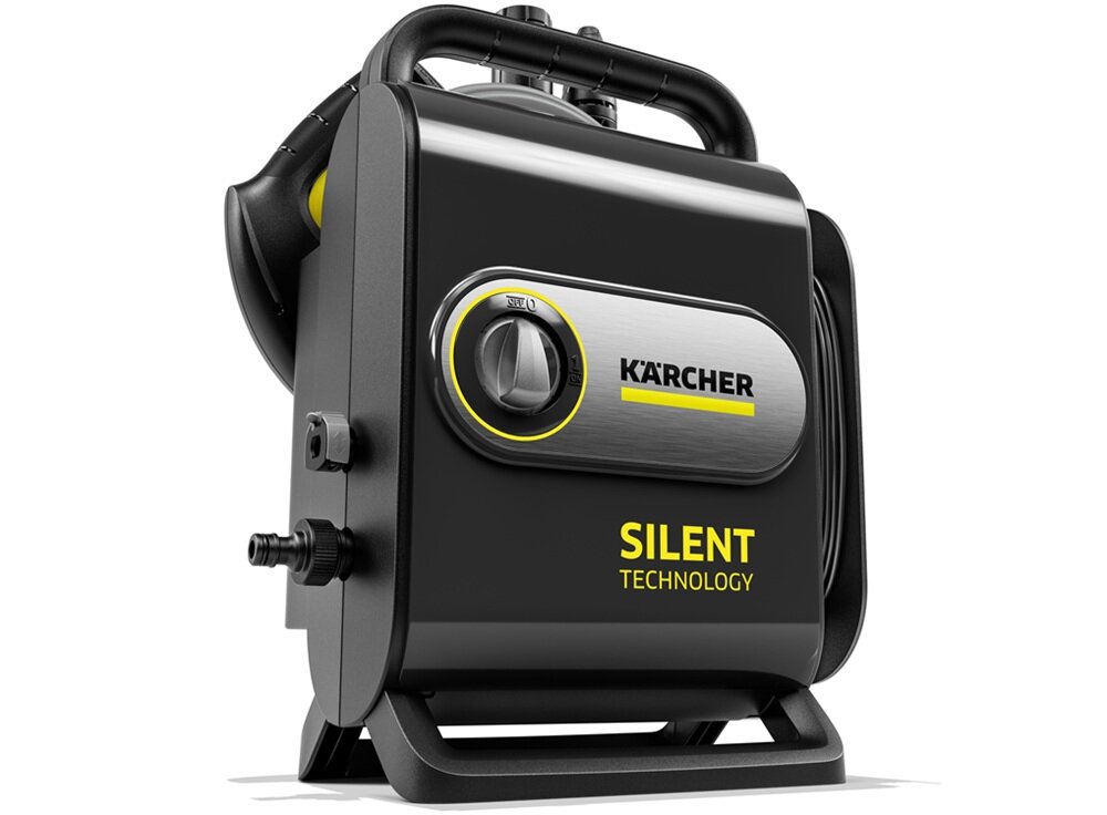 Myjka ciśnieniowa KARCHER K Silent Anniversary Edition urządzenie przodem, edycja limitowana, elegancka kolorystyka, innowacyjna technologia