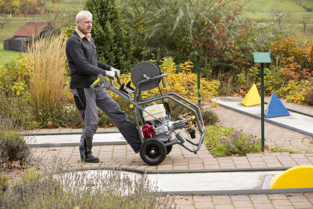 Myjka ciśnieniowa KARCHER HD 7/15 G 1.187-903.0 efektywne czyszczenie mężczyzna pcha myjkę lanca silnik tło ogrodowe koła wąż