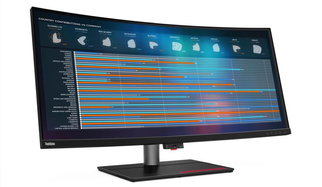 Monitor LENOVO ThinkVision P40W-20 - Kontrast 1000:1 21:9 Zakrzywienie 