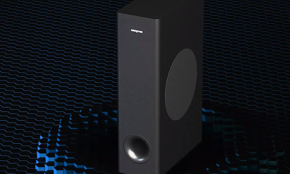 Soundbar CREATIVE Stage 360 subwoofer wysoki skok membrany głębsze efekty basowe