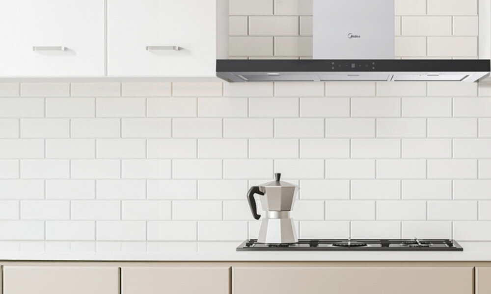 OKAP MIDEA MH60B4300B-ES, 800M3 H, 65DB, KLASA A, STEROWANIE GESTEM T-LINE