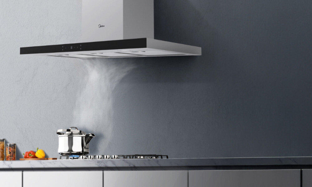 OKAP MIDEA MH60B4300B-ES, 800M3 H, 67DB, KLASA A, STEROWANIE GESTEM T-LINE