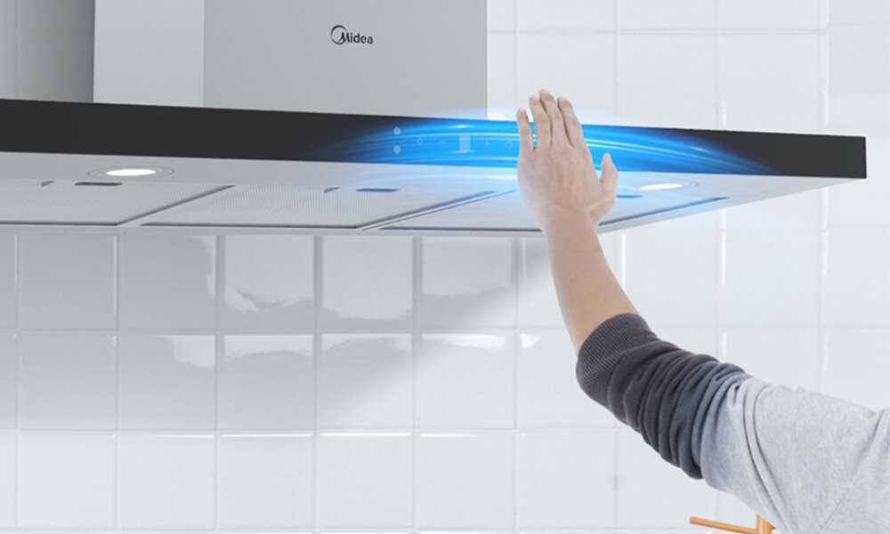 OKAP MIDEA MH60B4300B-ES, 800M3 H, 67DB, KLASA A, STEROWANIE GESTEM T-LINE