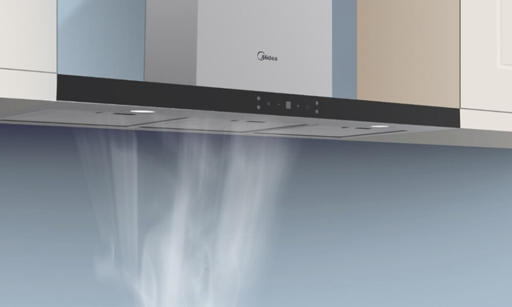 OKAP MIDEA MH60B4300B-ES, 800M3 H, 67DB, KLASA A, STEROWANIE GESTEM T-LINE