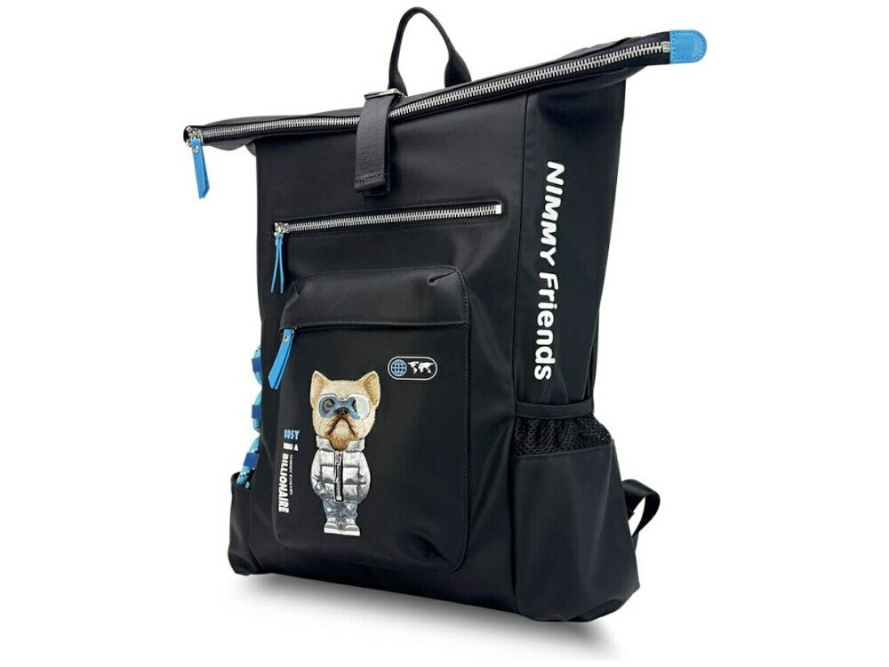 Haftowany plecak Nimmy Dog – z okularami, suwak 3D, styl młodzieżowy i codzienny