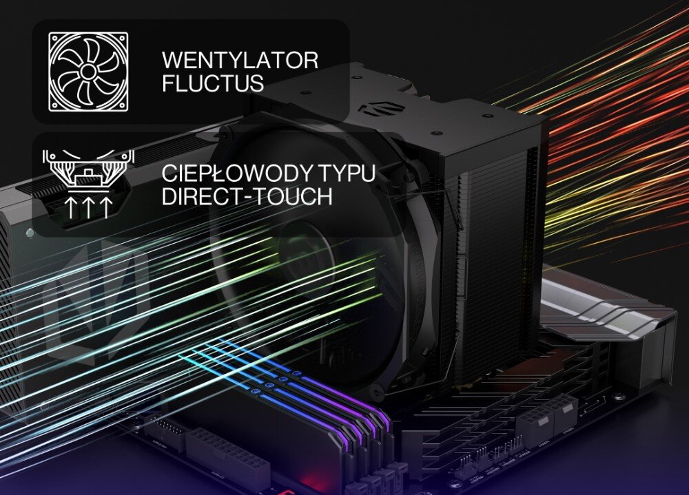 Chłodzenie CPU ENDORFY Fortis 5 Czarny radiator żebra ciepłowody działanie