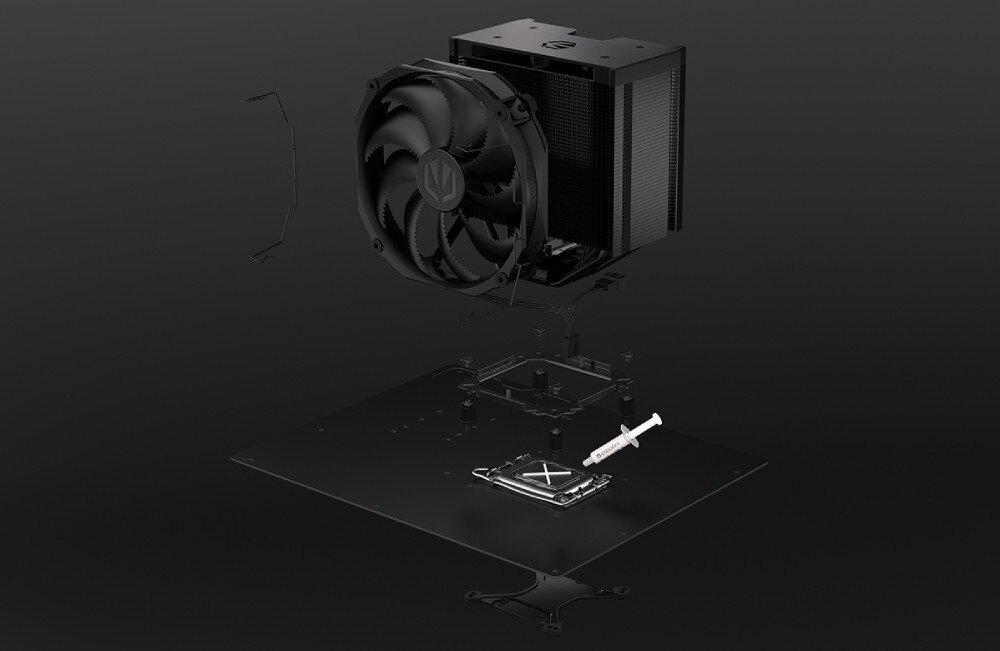 Chłodzenie CPU ENDORFY Fortis 5 Czarny instalacja kompatybilność gniazda AMD Intel
