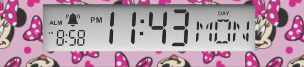 Zabawka budzik z lampką nocną KIDS EUROSWAN Myszka Minnie 3D MN4500 Czytelny czas i data Stały dostęp do kalendarza kontrola plan dnia