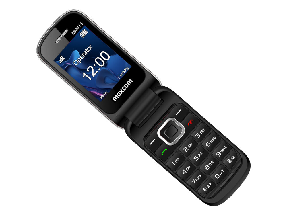 Telefon MAXCOM Comfort MM815 otwarta klapka widoczny ekran z duzymi klawiszami codzienn uzytkowanie