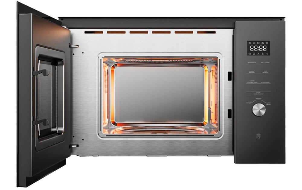 Kuchenka mikrofalowa MIDEA MBMTG925EBK 900W średnica 31.5 cm pojemność 25l Czarny eleganckie wzornictwo, front w czerni, subtelne detale, do stylowego wnętrza