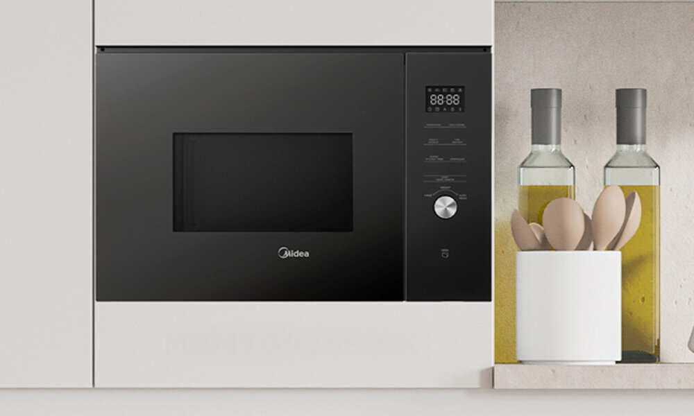 Kuchenka mikrofalowa MIDEA MBMTG925EBK 900W średnica 31.5 cm pojemność 25l Czarny zaawansowany panel sterowania, czytelny, dopasowanie czasu i mocy