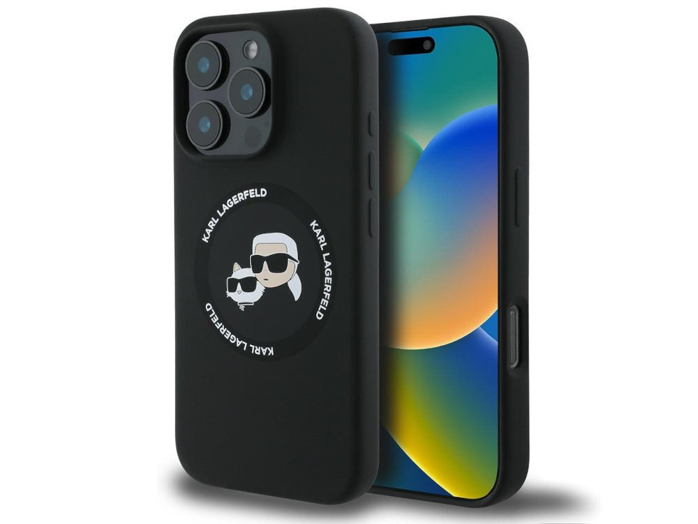 Etui Karl Lagerfeld Silicone Karl&Choupette MagSafe etui założone na telefon
