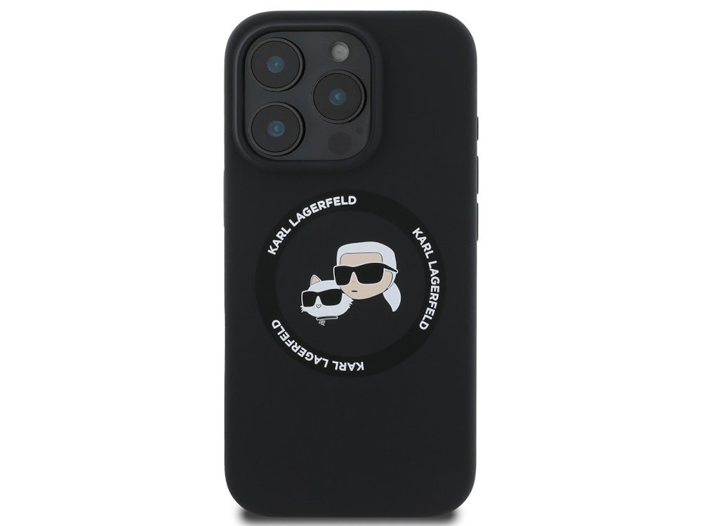 Etui Karl Lagerfeld Silicone Karl&Choupette MagSafe elastycznego TPU twardego PC odporność na wstrząsy i codzienne użytkowanie pierścień MagSafe bezprzewodowe ładowanie kompatybilnych akcesoriów