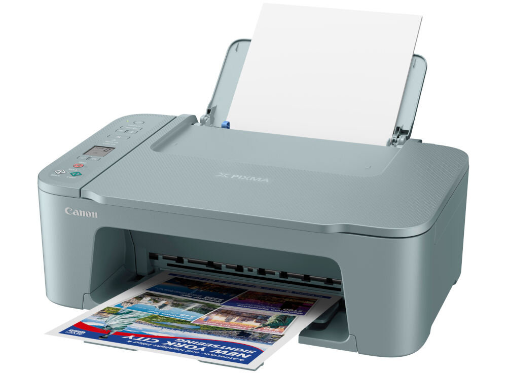 Urządzenie wielofunkcyjne CANON Pixma TS3752i Druk w kolorze, Wi-Fi  prezentacja urządzenia na białym tle od przodu pod kątem jakość druku, rozdzielczość, wyraźne wydruki dokumentów pisma biurowe