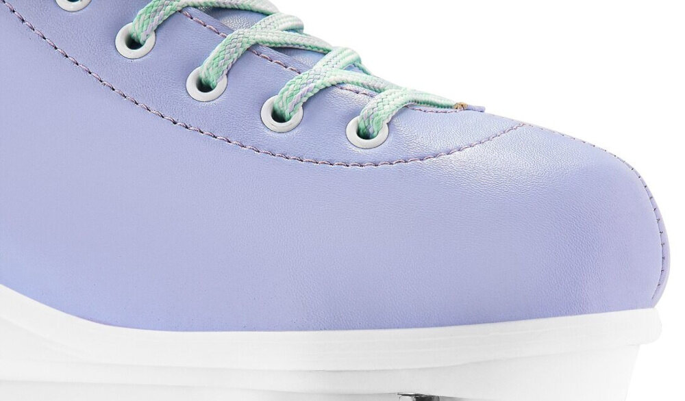 Wrotki SPOKEY Queenie 944656 (rozmiar 39-42) zbliżenie na przód wrotki białe tło wygoda i praktyczność precyzyjne ustawienie długości w zakresie od 25 do 26,2 cm minimalizuje ucisk i ryzyko otarć