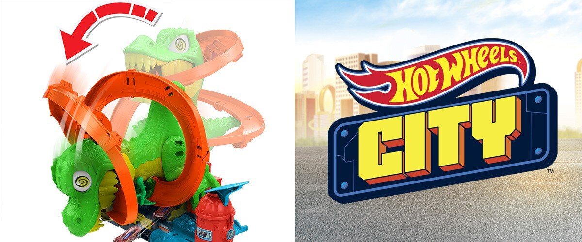 Grafika pokazująca tor Hot Wheels.