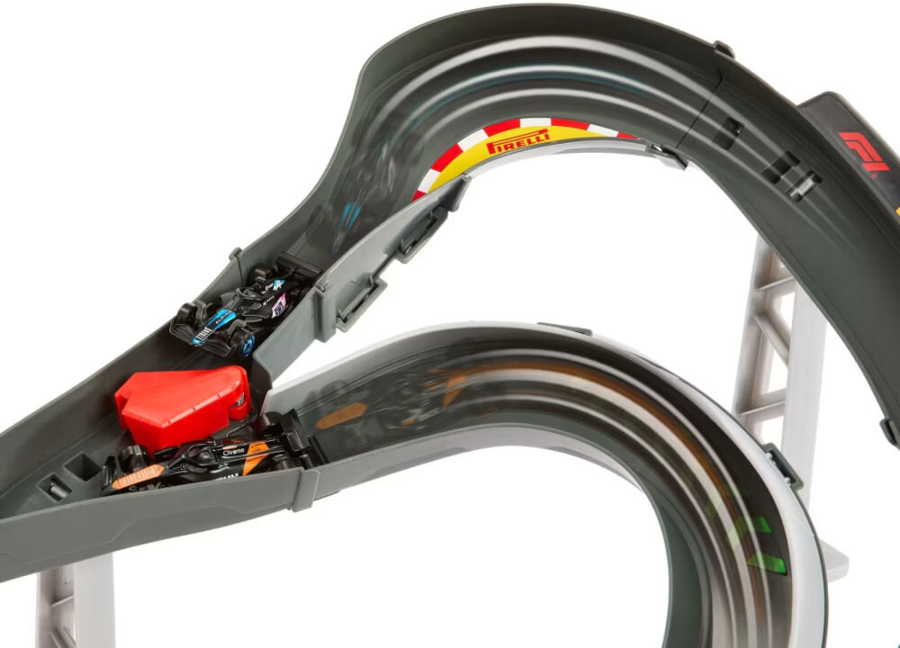 Tor Hot Wheels Formuła 1 JDY15 zbliżenie na rozdzielającą się drogę