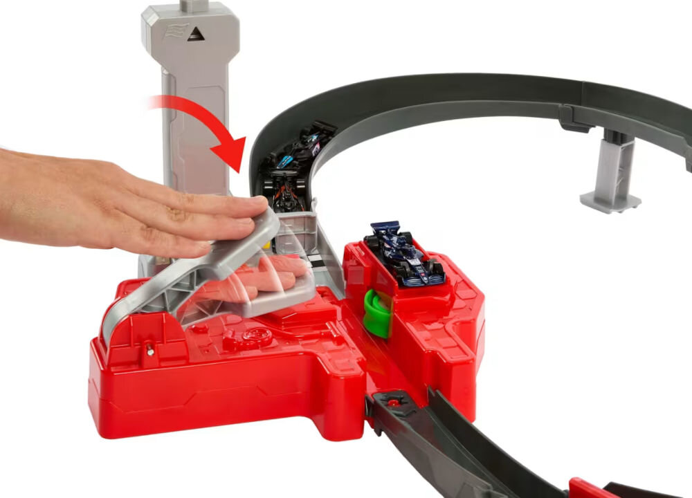 Tor Hot Wheels Formuła 1 JDY15 wizualizacja sterowania torem za pomocą pedału