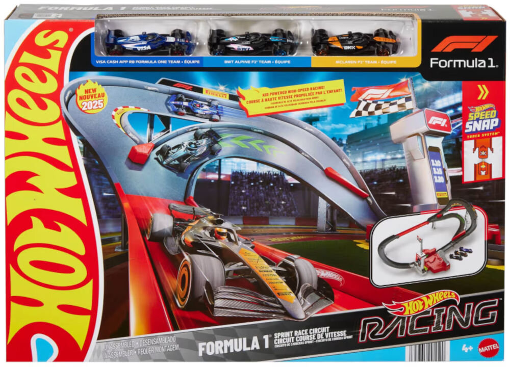 Tor Hot Wheels Formuła 1 JDY15 pudełko z zawartością