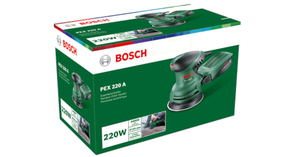 SZLIFIERKA MIMOŚRODOWA Z MIKROFILTREM BOSCH - 0603378020 - PEX 220 A praca w kazdej pozycji