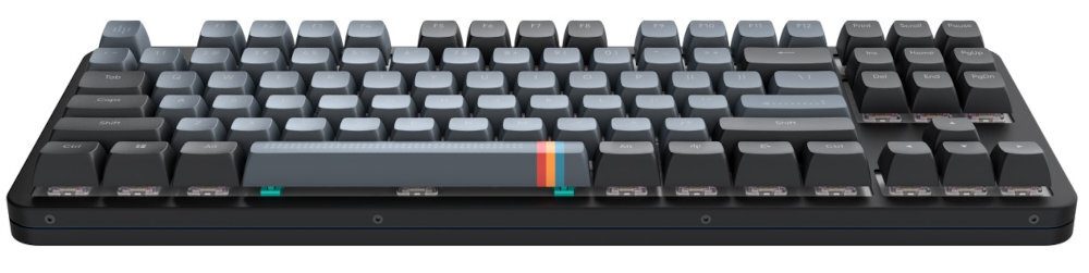 DARK PROJECT Alu Midnight Anti-Ghosting oraz N-Key Rollover skomplikowanych kombinacji klawiszy i makr - klawiatura od przodu na białym tle