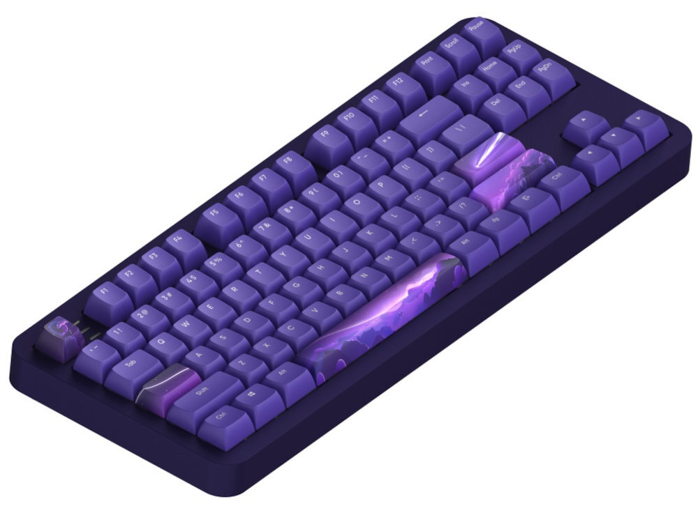DARK PROJECT Alu Celestial mechaniczne przełączniki G3Ms Voidstone precyzji i szybkiego działania pisanie - klawiatura od boku na białym tle