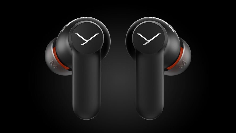 Słuchawki dokanałowe beyerdynamic Amiron 100 ANC Czarny obie słuchawki na czarnym tle anc brzmienie