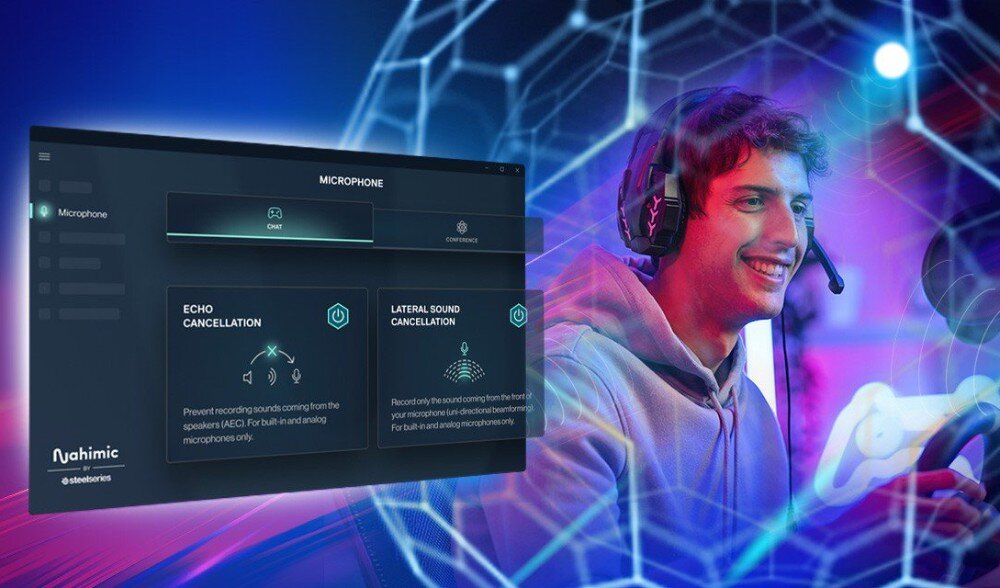 Płyta główna ASROCK B860 LiveMixer WiFi Interfejs oprogramowania audio z opcjami mikrofonu i zdjęcie gracza w słuchawkach