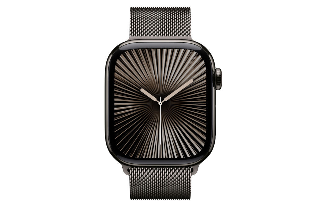 Pasek do Apple Watch (44/45/46/49mm) S/M Łupek wykonana z gładkiej siateczki ze stali nierdzewnej pleciona na specjalistycznych włoskich maszynach magnetyczne zapięcie precyzyjna regulacja