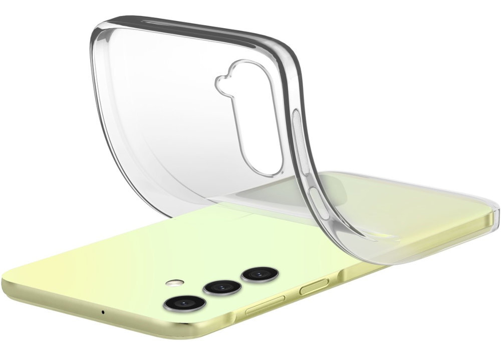 Etui CELLULARLINE Soft odchylone na telefonie Samsung Galaxy A26 na białym tle