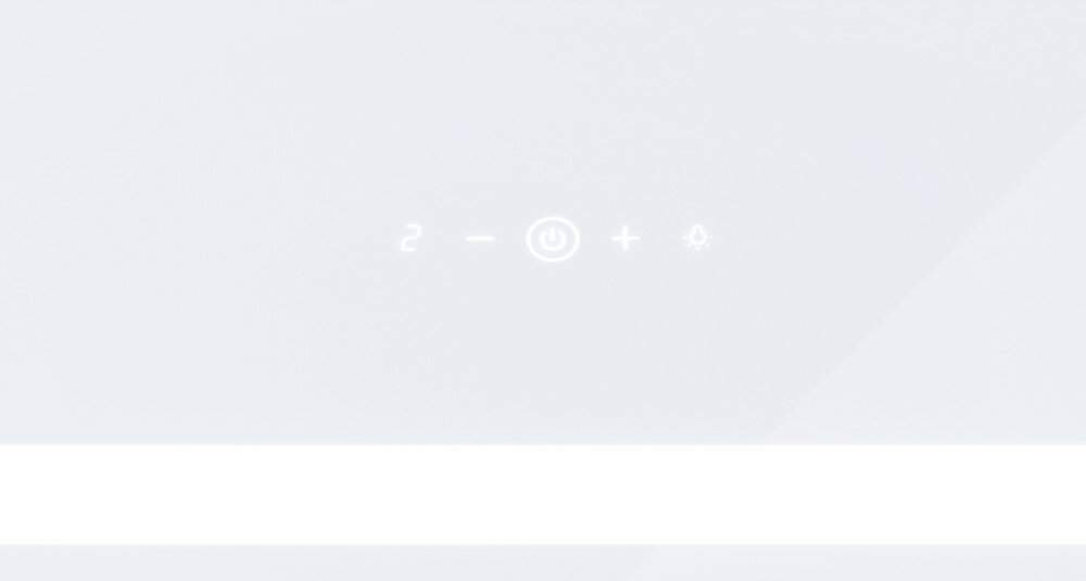 OKAP GLOBALO SAREDO 60.1 BIAŁY + TURBINA TW 1.2 ZEWNĘTRZNY SILNIK Zdjęcie przedstawia biały panel sterowania okapu GLOBALO z podświetlanymi ikonami: regulacją mocy, włącznikiem i funkcją oświetlenia. Minimalistyczny, jednolity front podkreśla charakter urządzenia sterowanie mechaniczne przyciski łatwa obsługa intuicyjne użytkowanie wygoda regulacja prędkości trzy poziomy wentylacja kontrola mocy dopasowanie pracy