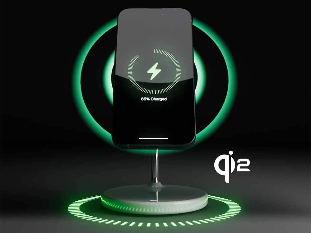 Ładowarka indukcyjna SBS Qi2 MagSafe 2w1 Technologia Qi2 poprawia efektywność energetyczną i precyzję umieszczania.