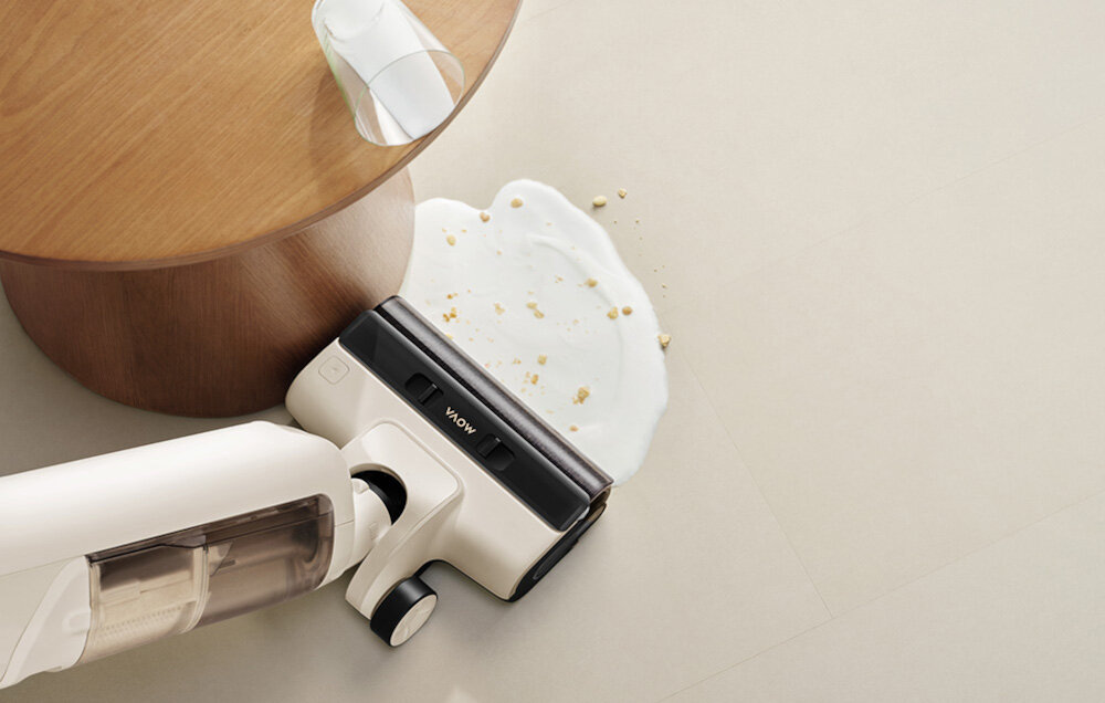 Bezprzewodowy odkurzacz pionowy mopujący MOVA K30 Mix Codziennie czyste mieszkanie wygląd design tło wizualizacja