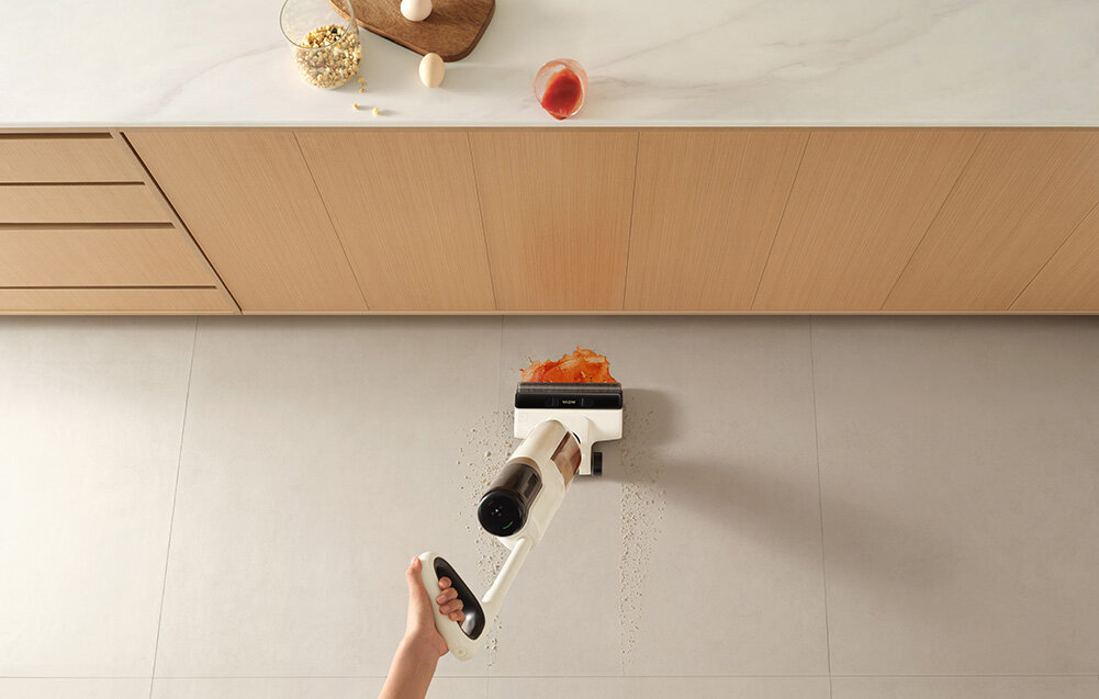 Bezprzewodowy odkurzacz pionowy mopujący MOVA K30 Mix wydajny silnik bezszczotkowy silnik o mocy 250 W siła ssania minimalizując poziom hałasu