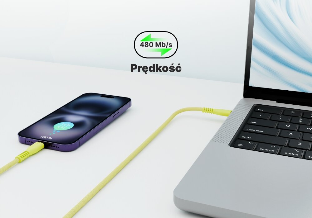 Kabel USB-C QUALO przesyła z laptopa na smartfon