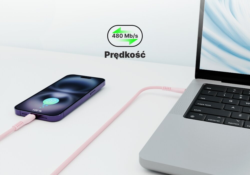 Kabel USB-C QUALO przesyła z laptopa na smartfon