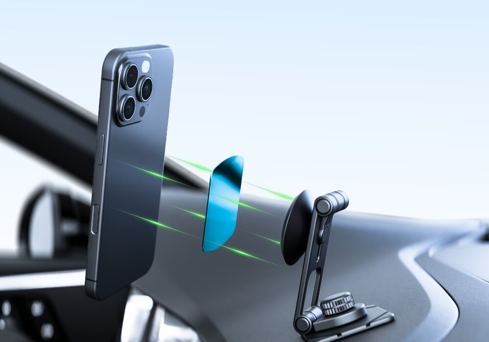 QUALO Ultimate nie musi posiadać wbudowanego magnesu MagSafe Apple dwa metalowe adaptery magnetycznego mocowania