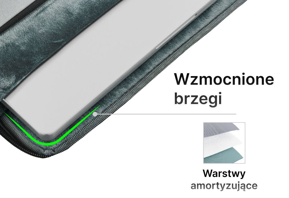 Pokrowiec  na laptopa QUALO QPL-13-07 13,3 Szary strefa dodatkowej amortyzacji wzmocnione brzegi