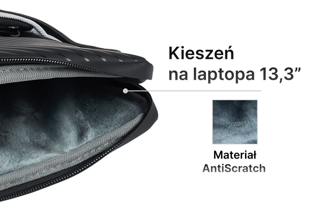 Pokrowiec  na laptopa QUALO QPL-13-07 13,3 Szary kieszeń na laptopa 13,3 z materiałem antiscratch