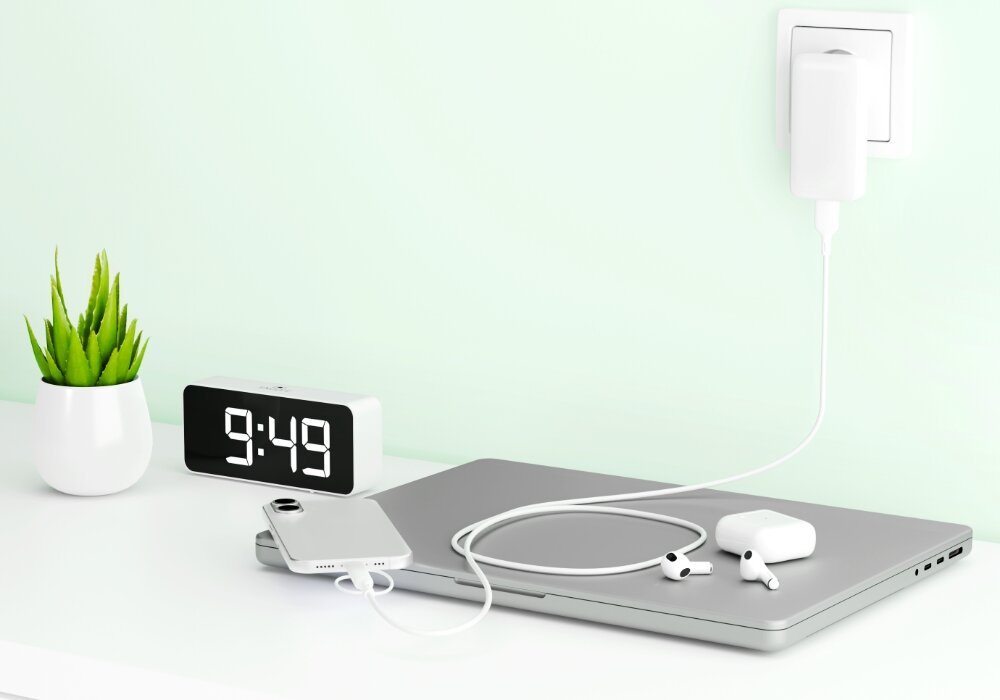 Kabel USB-C - USB-A-microUSB-Lightning QUALO Recycling QRC-CA+M+L-00 3w1 1.5 m Biały ładuje smartfona
